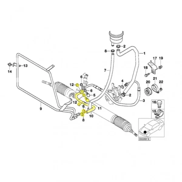 REAL OEM Steering Diagram Low Pressure Highlighted.webp